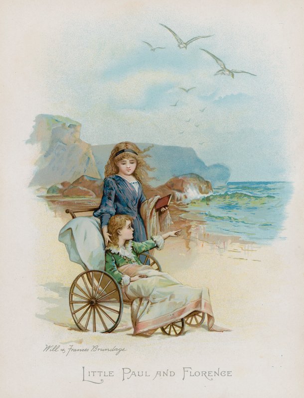 Pequeno Paulo e Florença (chromolitho) de Frances Brundage