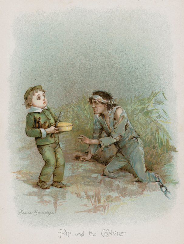 Pip e o Condenado (chromolitho) de Frances Brundage
