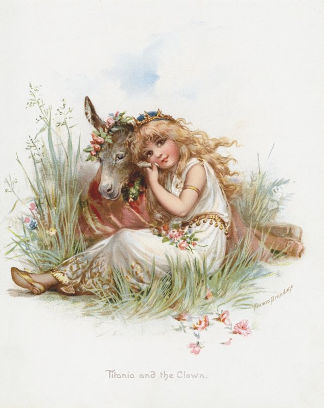 Titânia e o Palhaço (chromolitho) de Frances Brundage