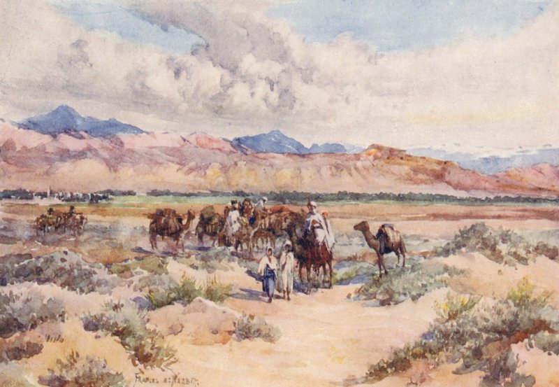 Uma caravana no Saara (litografia a cores) de Frances Nesbitt