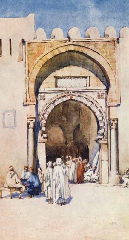 Porta dos Mouros, Kairouan (litografia a cores) de Frances Nesbitt