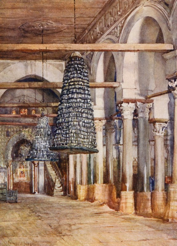 Mesquita de Sidi Okba, Kairouan (litografia a cores) de Frances Nesbitt