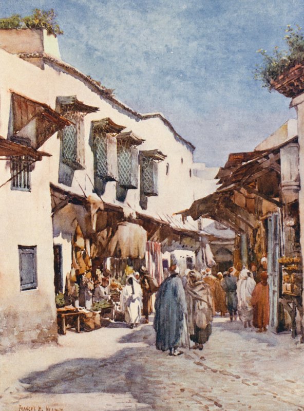 Souk el Belat, Túnis (litografia a cores) de Frances Nesbitt