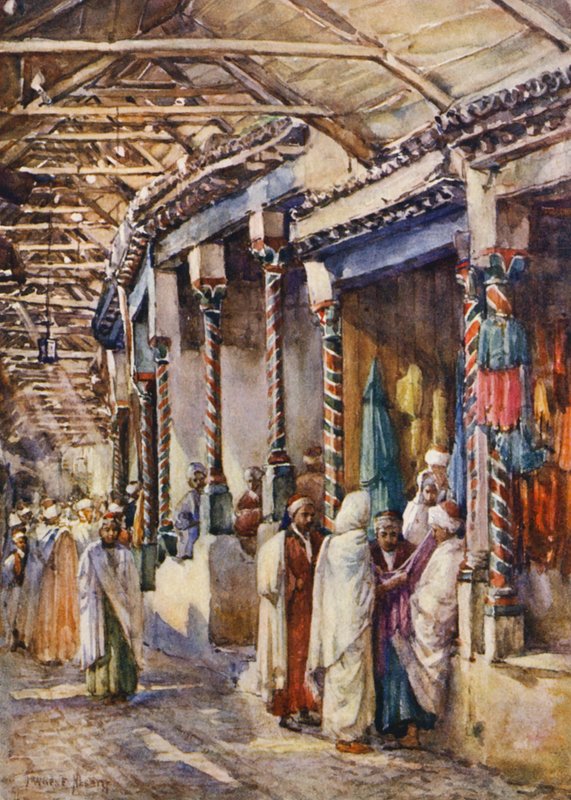 Souk el Trouk, Túnis (litografia a cores) de Frances Nesbitt
