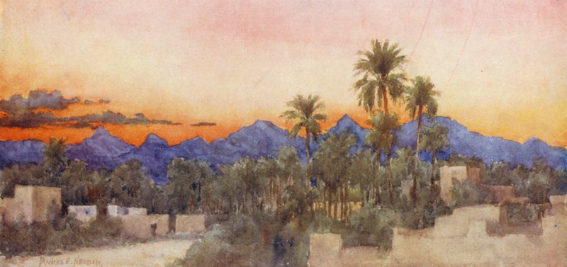 Pôr do sol (litografia a cores) de Frances Nesbitt