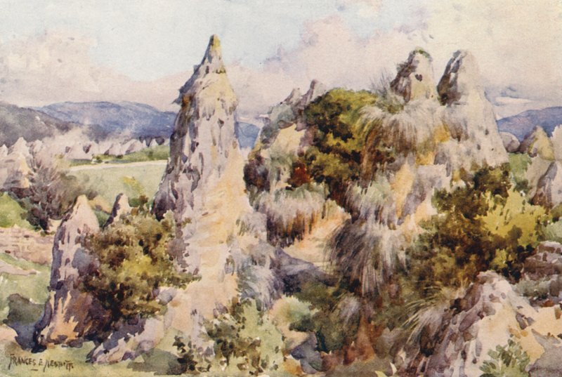 O casamento árabe, Hammam Meskoutine (litografia a cores) de Frances Nesbitt