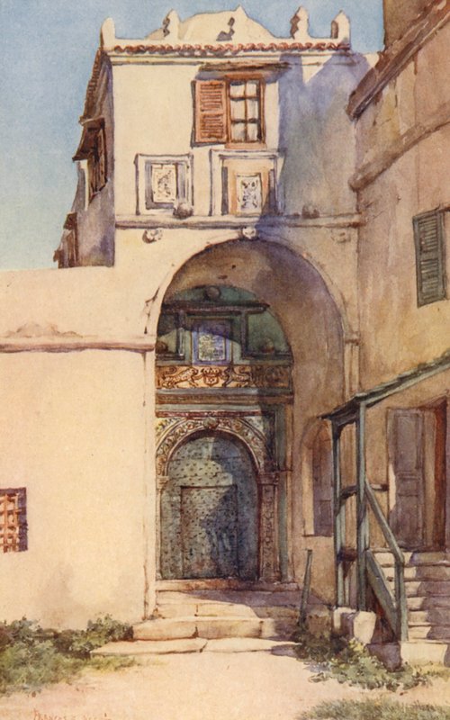 A Porta do Leopardo, Argel (litografia a cores) de Frances Nesbitt