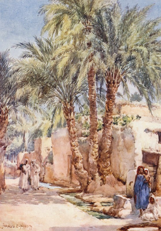 The Palm Village (litografia a cores) de Frances Nesbitt