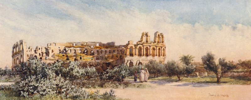 Anfiteatro romano, El Djem (litografia a cores) de Frances Nesbitt