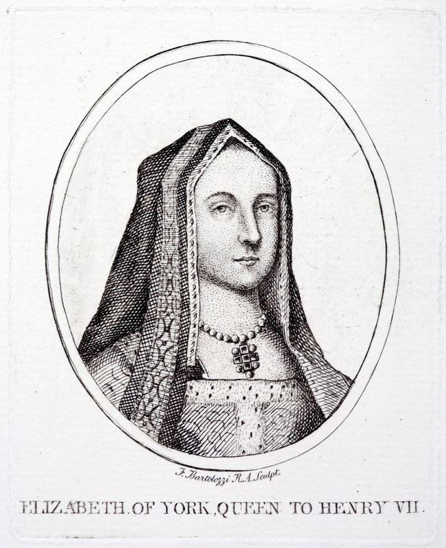 Elizabeth de York, Rainha Consorte do Rei Henrique VII (gravura) de Francesco (after) Bartolozzi