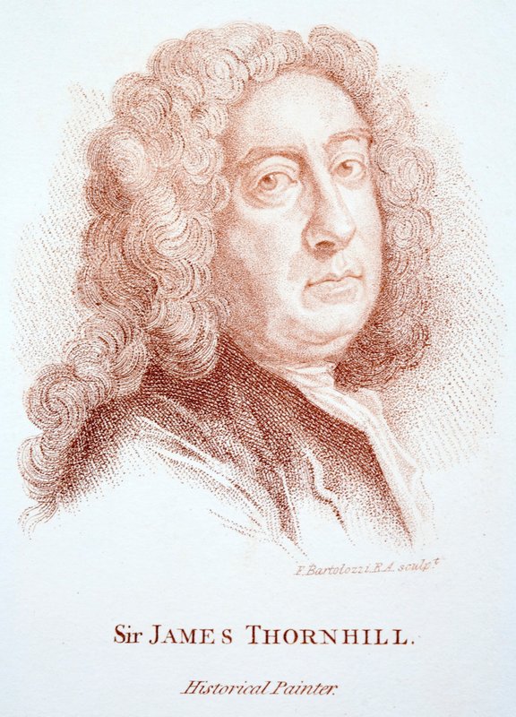 Sir James Thornhill, pintor inglês de temas históricos (gravura) de Francesco (after) Bartolozzi