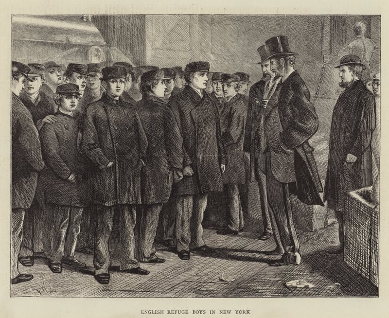 Meninos ingleses do refúgio em New York de Francis Wilfred Lawson