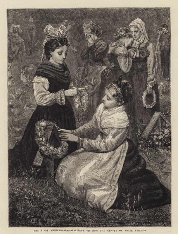O primeiro aniversário, alsacianos visitando os túmulos de seus amigos de Francis Wilfred Lawson