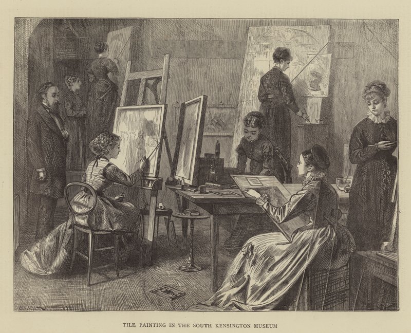 Pintura de azulejos no Museu South Kensington de Francis Wilfred Lawson