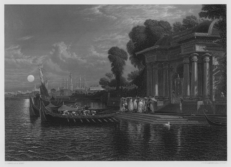 Porta do Seraglio, Constantinopla, da imagem da Coleção Real (gravura) de Francis (after) Danby