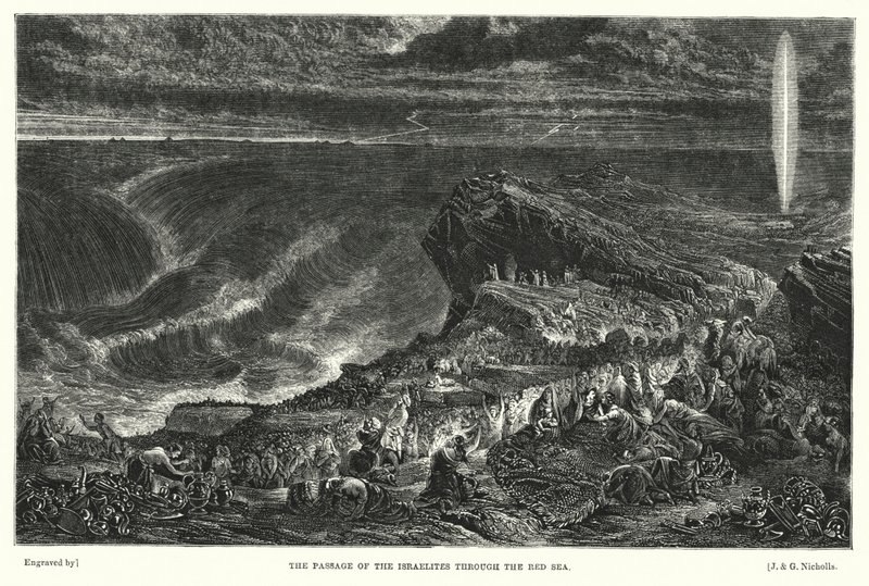 A Passagem dos Israelitas pelo Mar Vermelho (gravura) de Francis (after) Danby