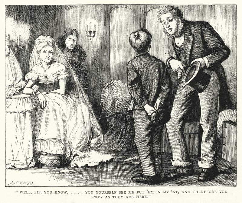 Ilustração para grandes expectativas de Charles Dickens (gravura) de Francis Arthur Fraser