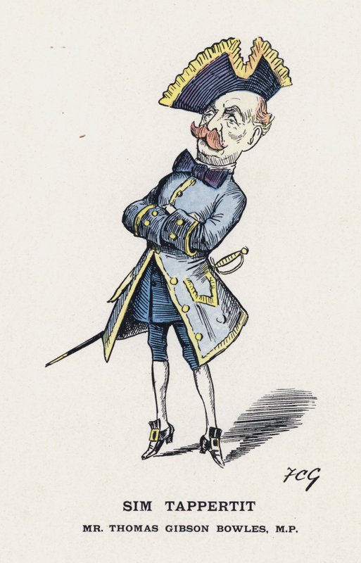 Sim Tappertit, Sr. Thomas Gibson Bowles (cor litho) de Francis Carruthers Gould