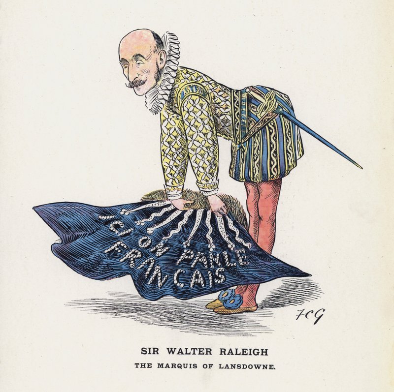 Sir Walter Raleigh, O Marquês de Lansdowne (cor litho) de Francis Carruthers Gould