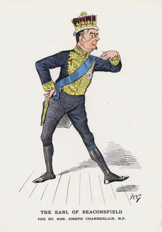 The Earl of Beaconsfield, The Rt Hon Joseph Chamberlain (cor litho) de Francis Carruthers Gould