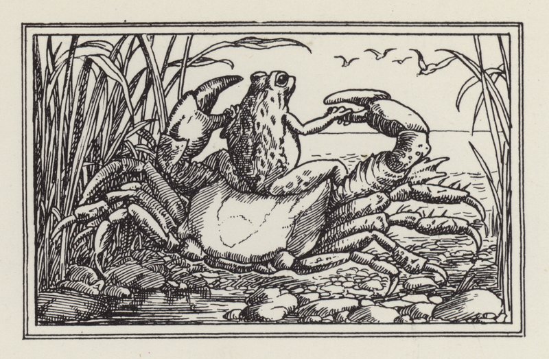 Outro livro de versos para crianças: O caranguejo e a rã (litografia) de Francis Donkin Bedford