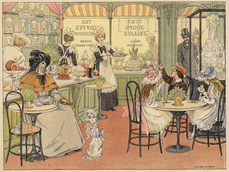 Livro de Lojas de Bedford: Confeitaria (litografia a cores) de Francis Donkin Bedford