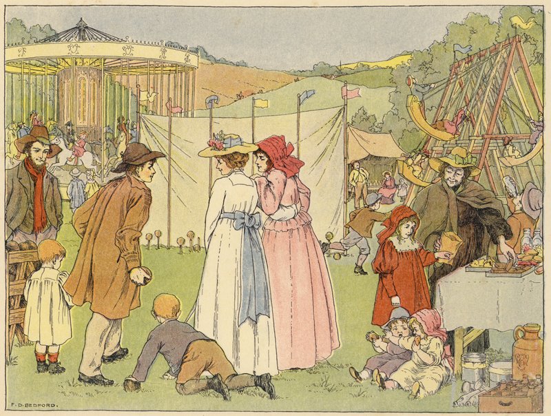 Livro de Lojas de Bedford: Feira (litografia a cores) de Francis Donkin Bedford