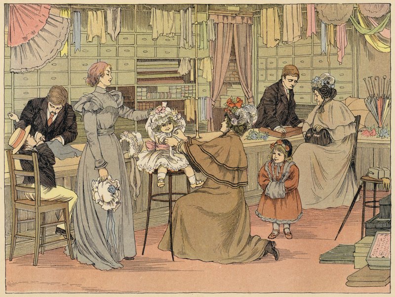 Livro de Lojas de Bedford: Milliner (litografia a cores) de Francis Donkin Bedford