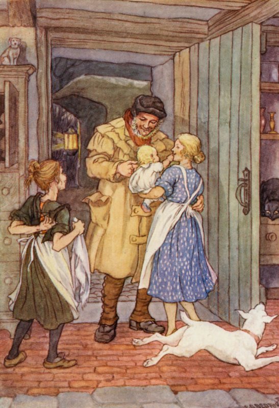 Ilustração para "O Grilo na Lareira" de Charles Dickens (litografia a cores) de Francis Donkin Bedford