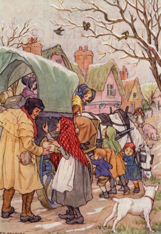 Ilustração para "O Grilo na Lareira" de Charles Dickens (litografia a cores) de Francis Donkin Bedford