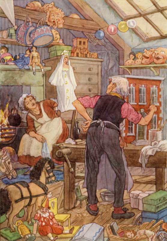 Ilustração para "O Grilo na Lareira" de Charles Dickens (litografia a cores) de Francis Donkin Bedford