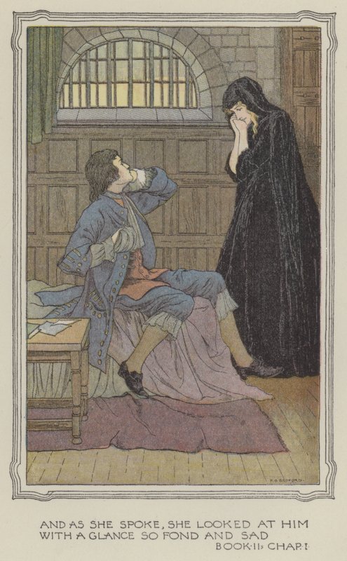 Ilustração para The History of Henry Esmond (litografia a cores) de Francis Donkin Bedford