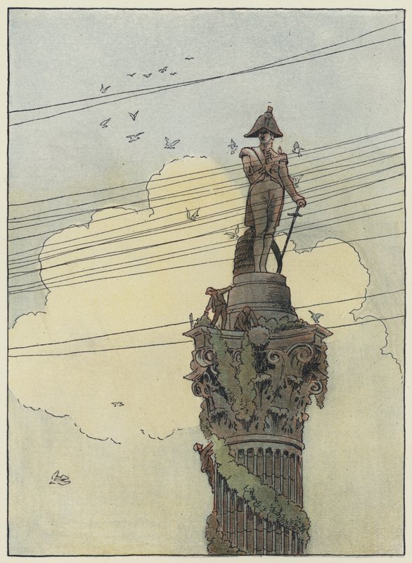 Londres: Decorating Nelson (litografia a cores) de Francis Donkin Bedford