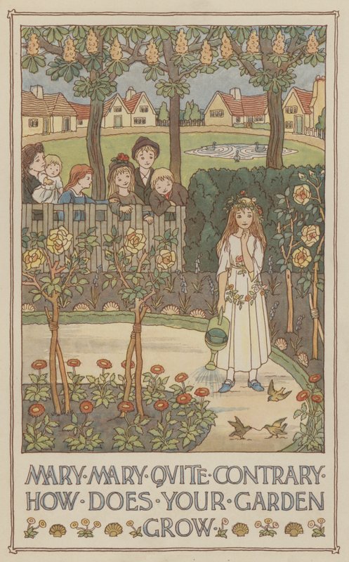 Mary Mary muito pelo contrário como cresce o teu jardim (litografia a cores) de Francis Donkin Bedford