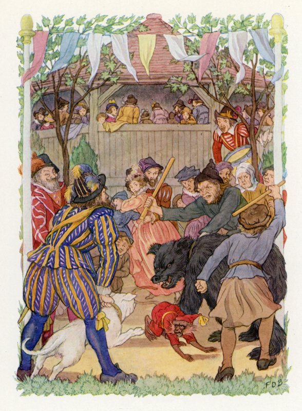 Merrie England: Isco para o Urso (litografia a cores) de Francis Donkin Bedford