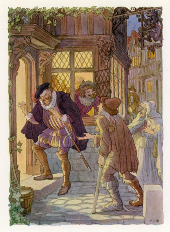 Merrie England: Bedlam Beggars (litografia a cores) de Francis Donkin Bedford