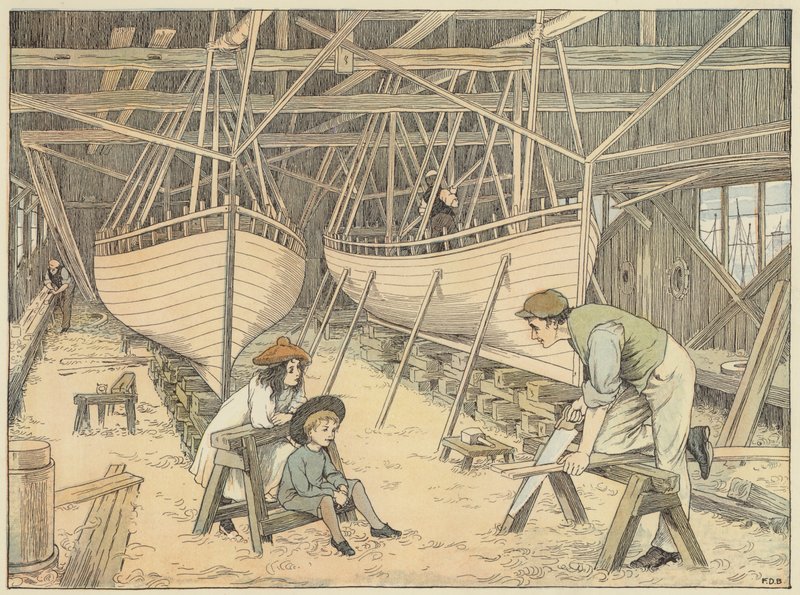 Construtor naval (litografia a cores) de Francis Donkin Bedford