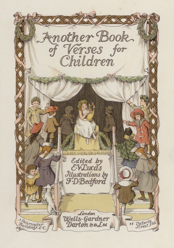 Ilustração da página de rosto de Another Book of Verses (litografia a cores) de Francis Donkin Bedford