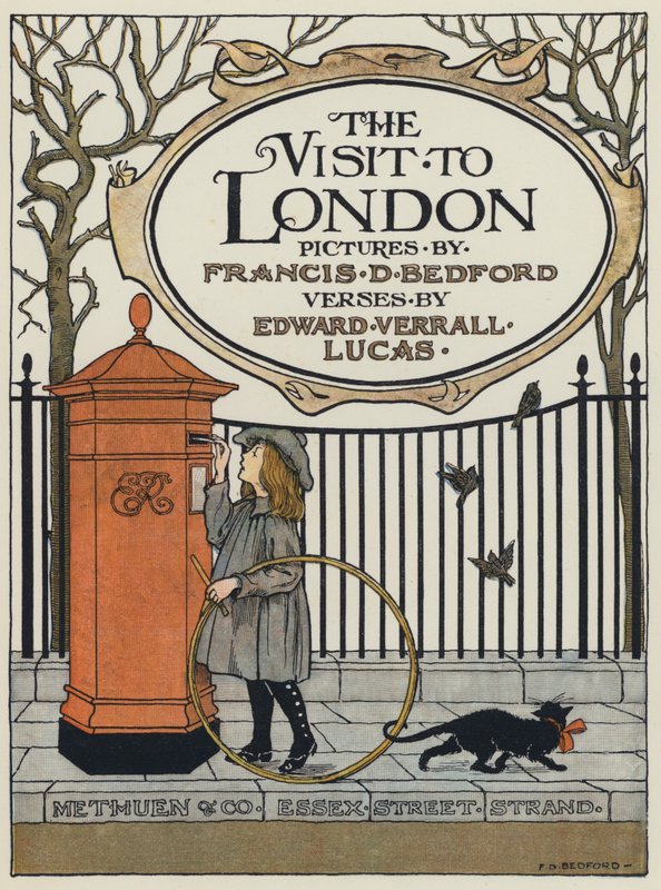 Ilustração da página de rosto de The Visit to London (litografia a cores) de Francis Donkin Bedford