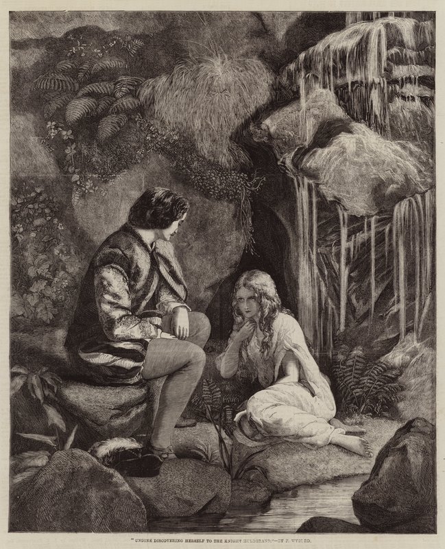 Undine se descobrindo para o cavaleiro Huldbrand de Francis John Wyburd
