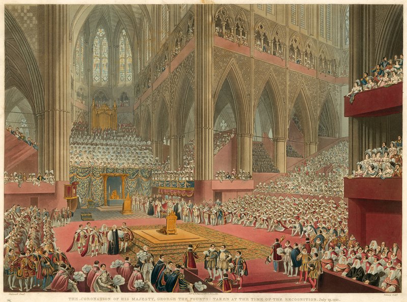 A Coroação de Sua Majestade George IV, tomada na época do Reconhecimento, 19 de julho de 1821 de Francis Phillip Stephanoff
