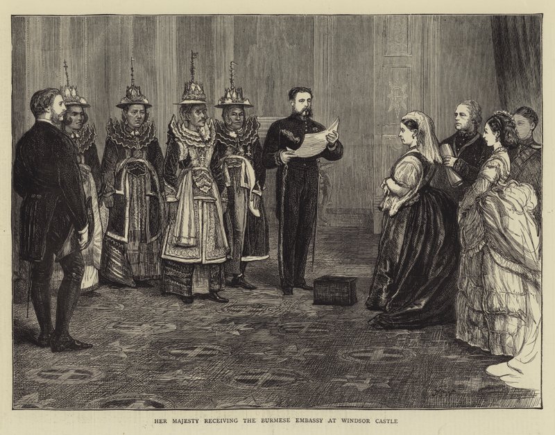 Sua Majestade recebe a embaixada birmanesa no Castelo de Windsor de Francis S. Walker