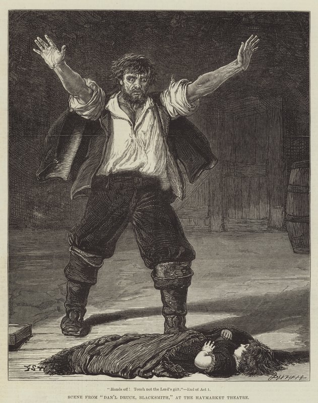 Cena de Dan&39;l Druce, Blacksmith, no Teatro Haymarket de Francis S. Walker