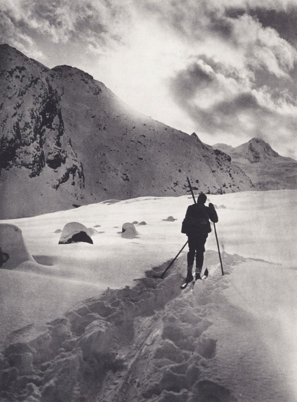 Alpes Orientais: Tarde no Glaciar Roseg (foto p/b) de Francis Sydney Smythe