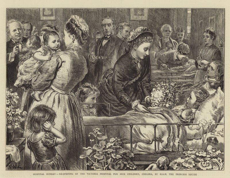 Hospital Domingo, Reabertura do Hospital Victoria para Crianças Doentes, Chelsea, por HRH a Princesa Louise de Francis Wilfred Lawson