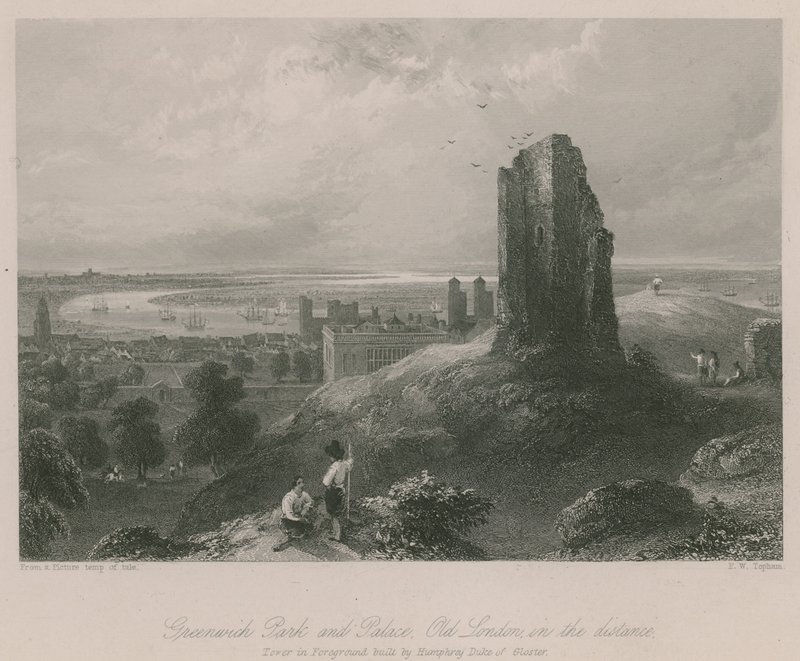 Greenwich Park e Palace, Old London à distância de Francis William Topham