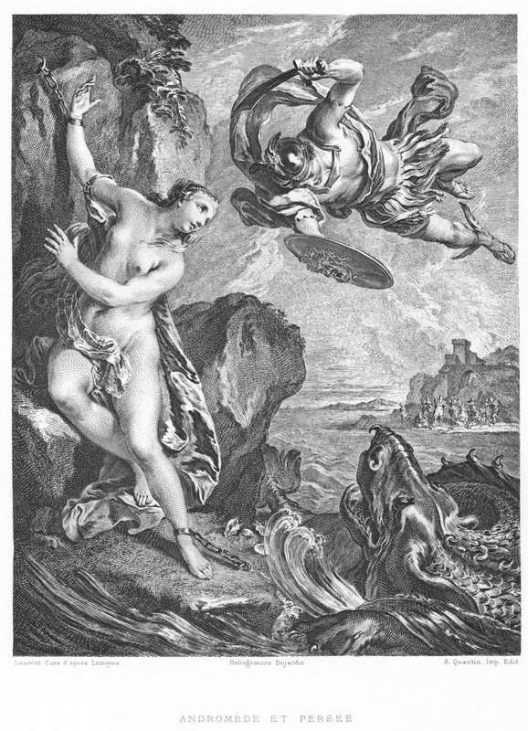 Andrómeda e Persee (gravura) de Francois (after) Boucher