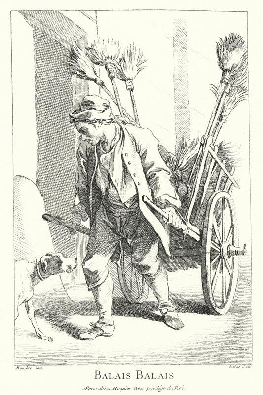 Vendedora de vassouras (gravura) de Francois (after) Boucher