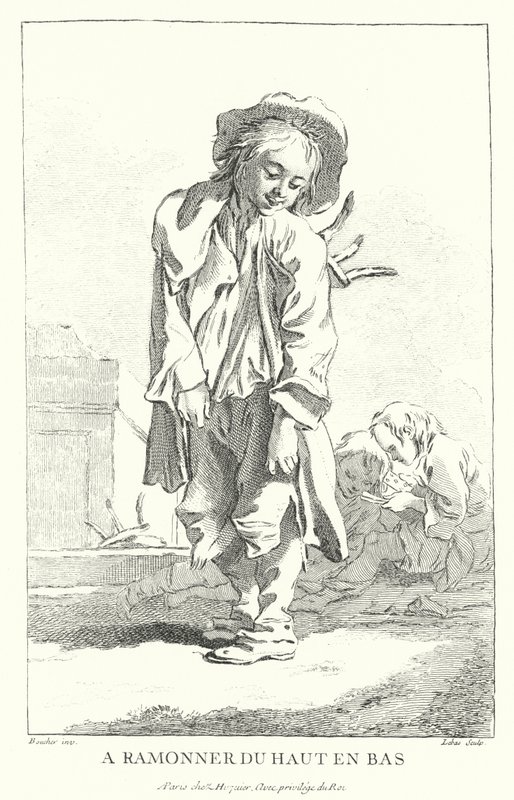 Limpeza de chaminés (gravura) de Francois (after) Boucher