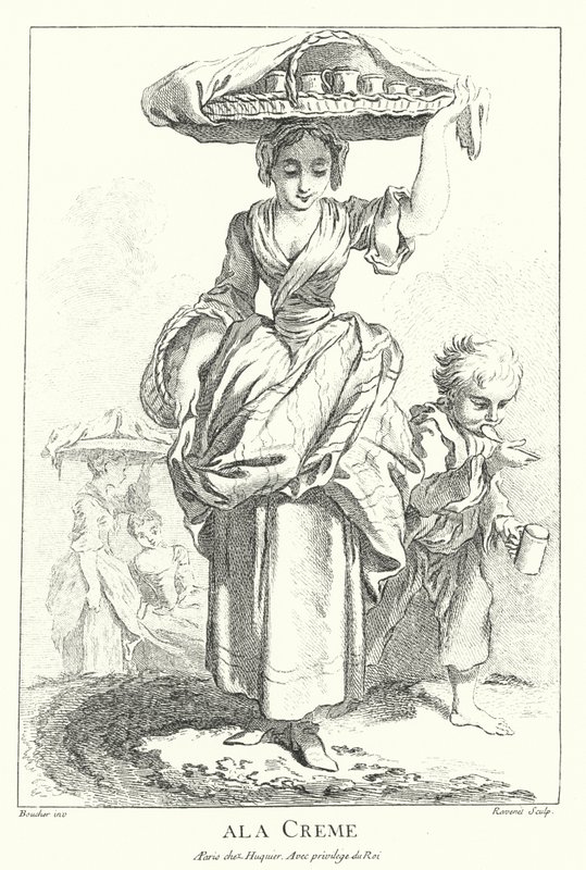 Vendedor de creme (gravura) de Francois (after) Boucher
